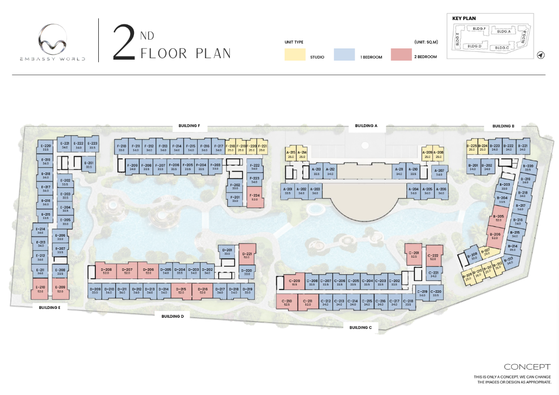 Building Floor Plan of Embassy World - 2nd Floor