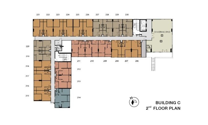 Building Floor Plan of เสนา คิทท์ ศรีนครินทร์ - ศรีด่าน - ชั้น 2