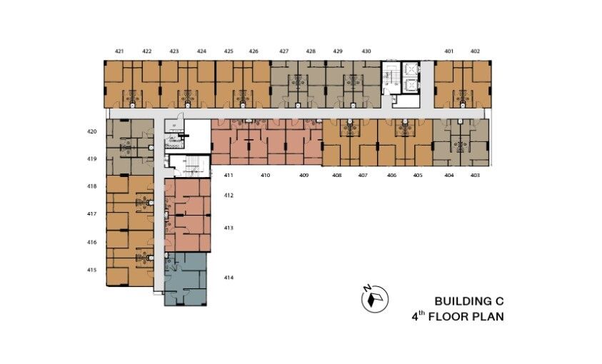 Building Floor Plan of เสนา คิทท์ ศรีนครินทร์ - ศรีด่าน - ชั้น 4