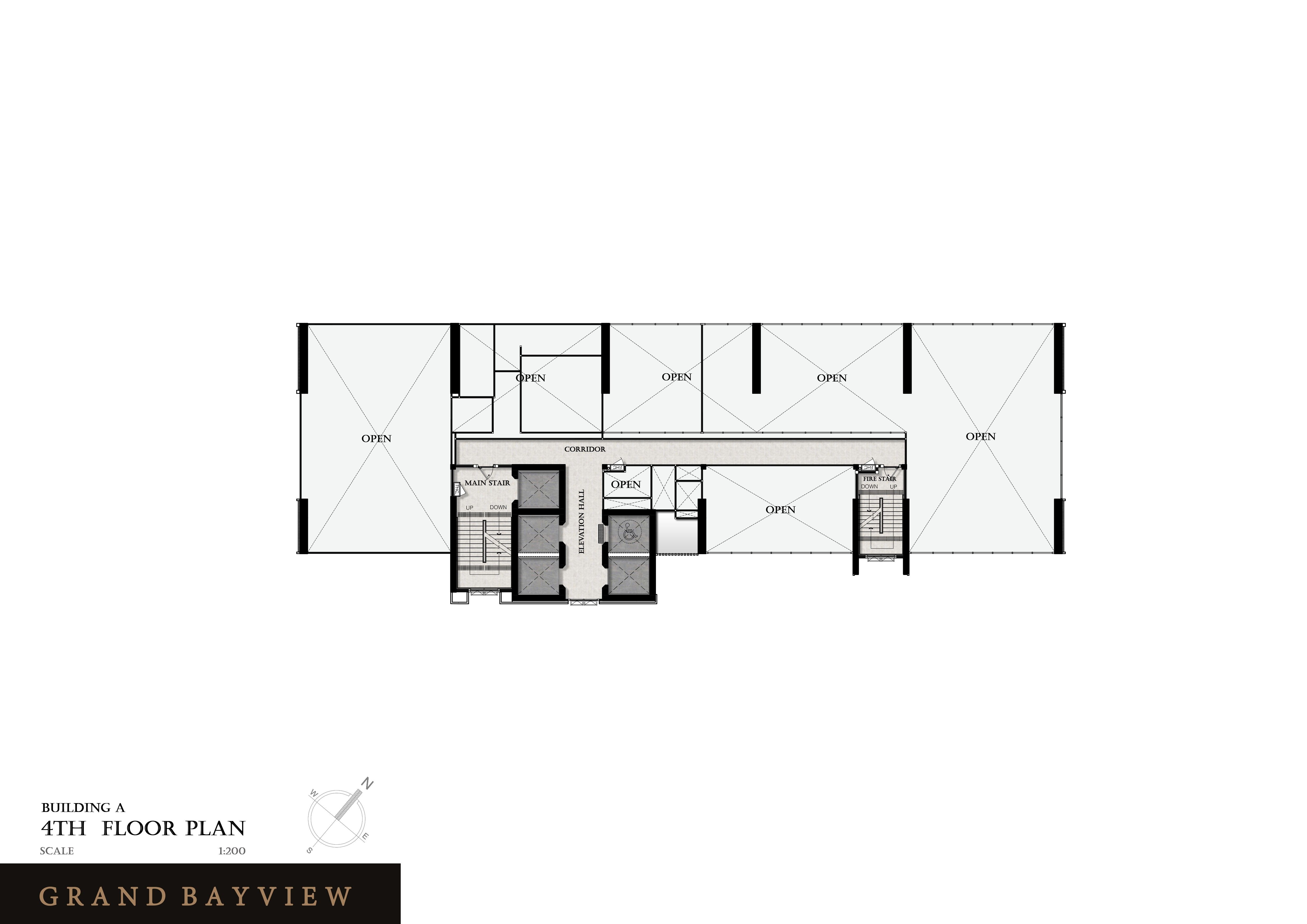 Building Floor Plan of Grand Bay View Condominium – Pattaya - 4th Floor