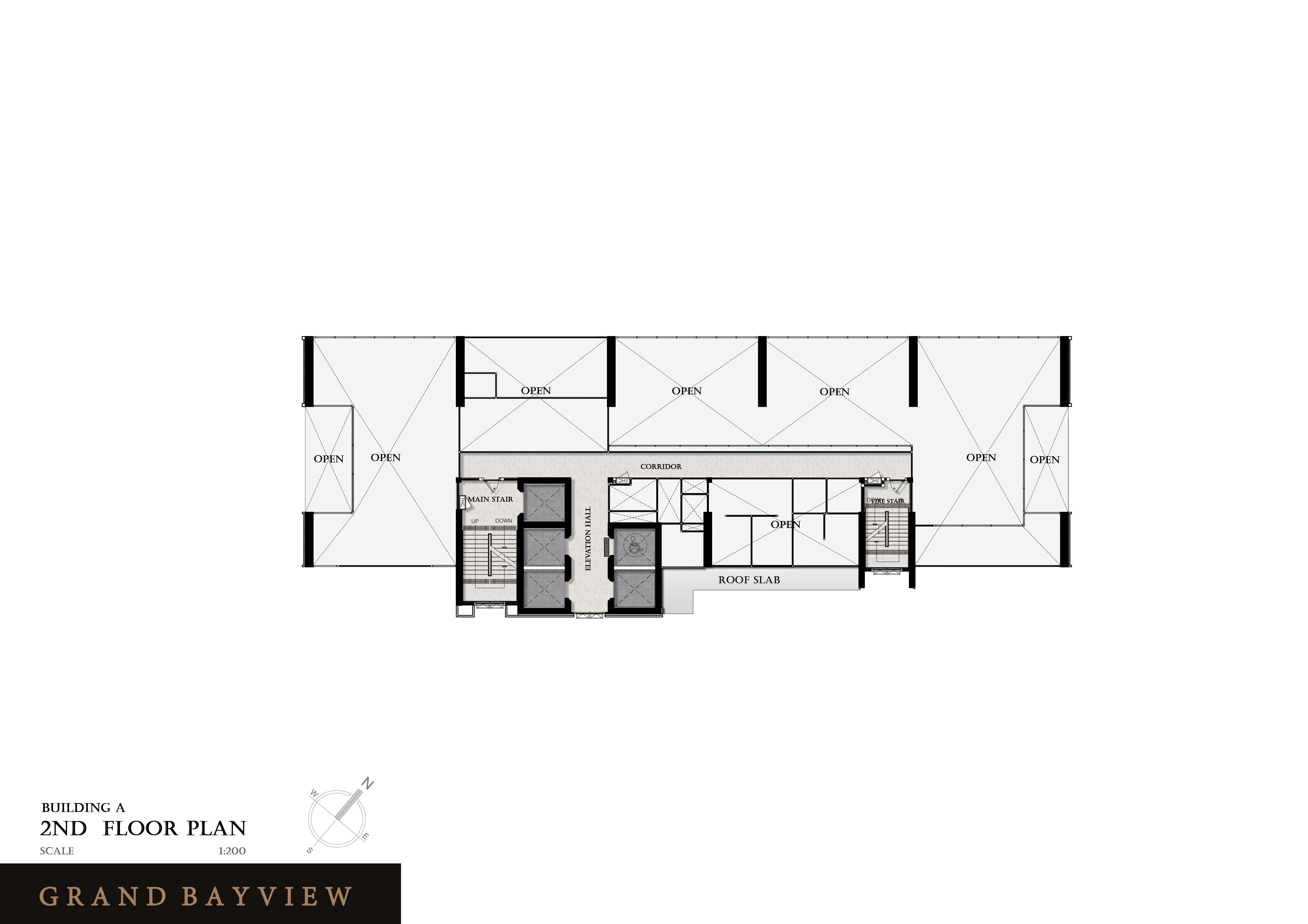 Building Floor Plan of Grand Bay View Condominium – Pattaya - 2nd Floor