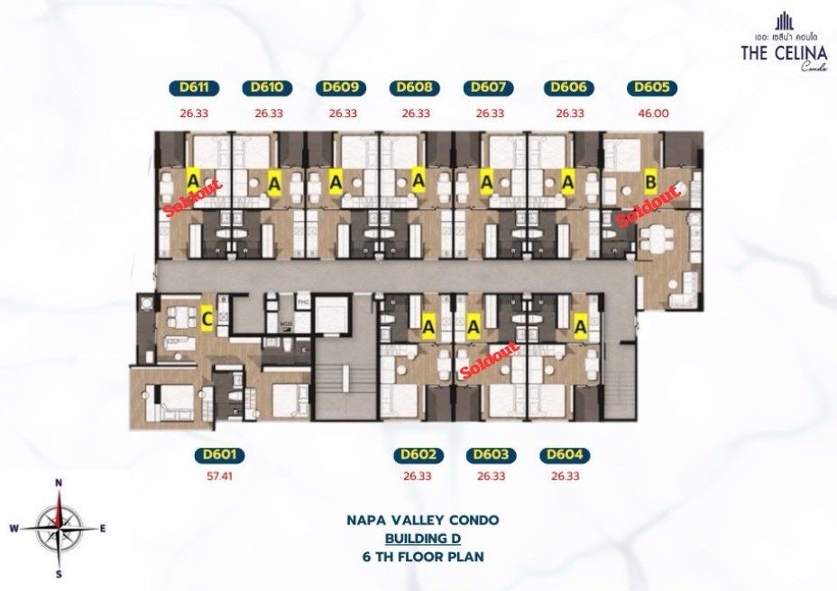 Building Floor Plan of The Celina Condo - 6th Floor