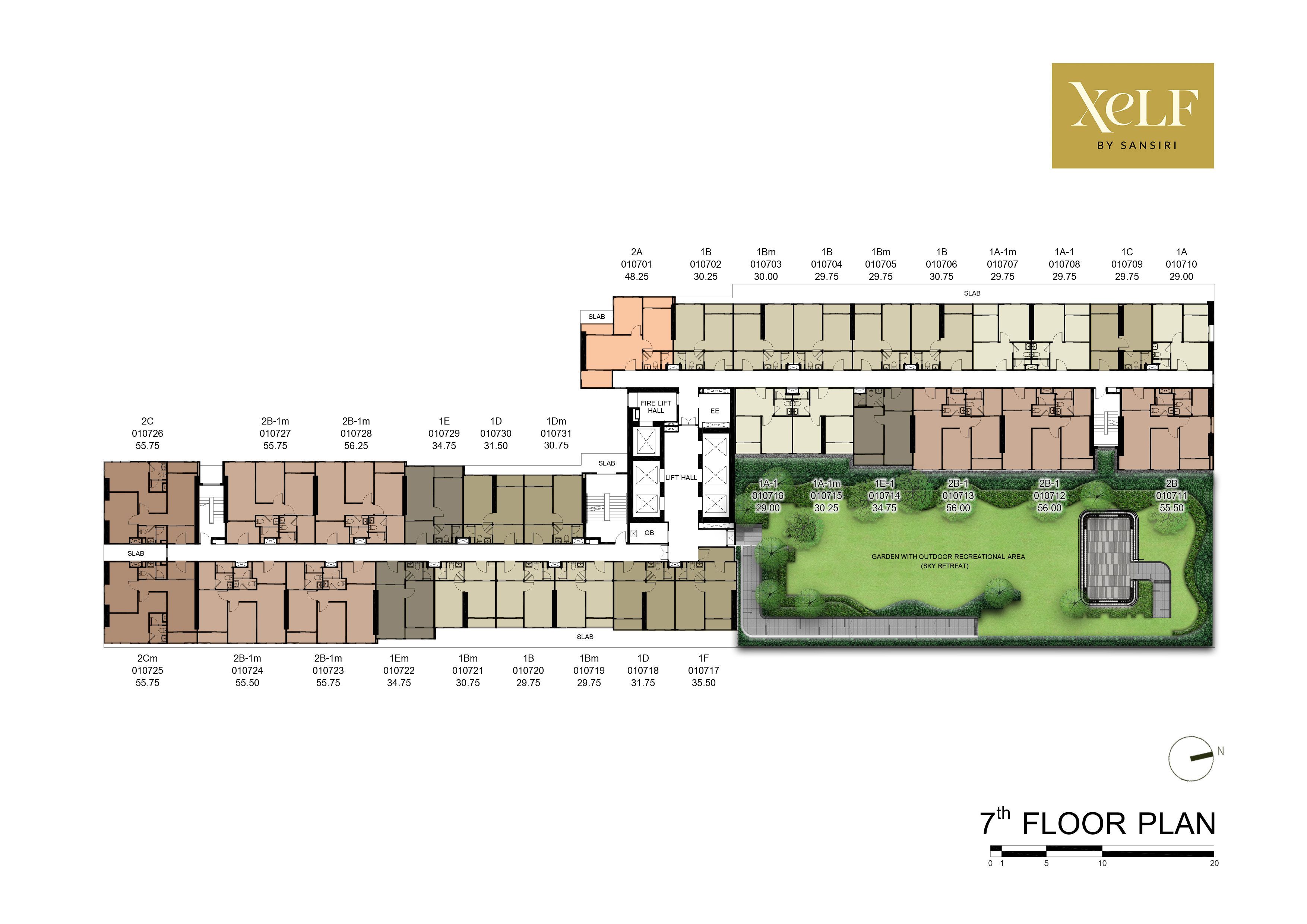 Building Floor Plan of เซลฟ์ บาย แสนสิริ - ชั้น 7