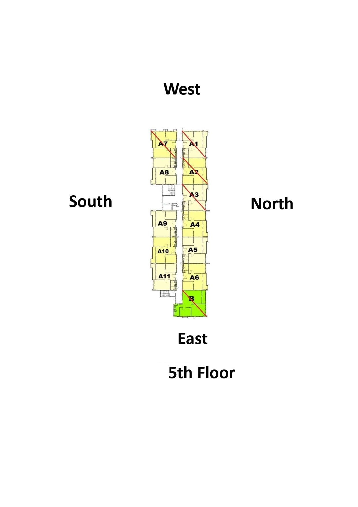 Building Floor Plan of จี เฮ้าส์ คอนโด - ชั้น 5