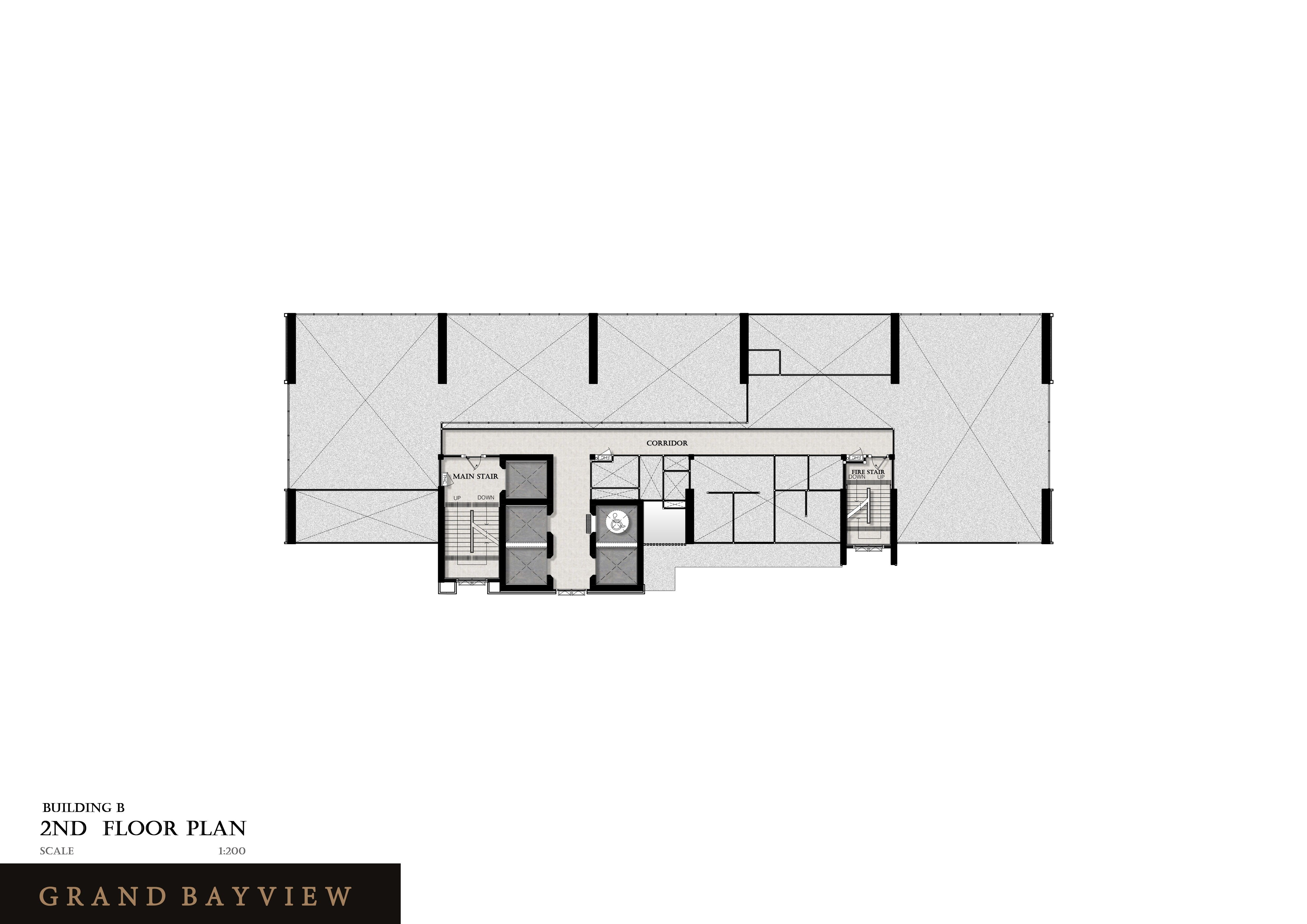 Building Floor Plan of Grand Bay View Condominium – Pattaya - 2nd Floor