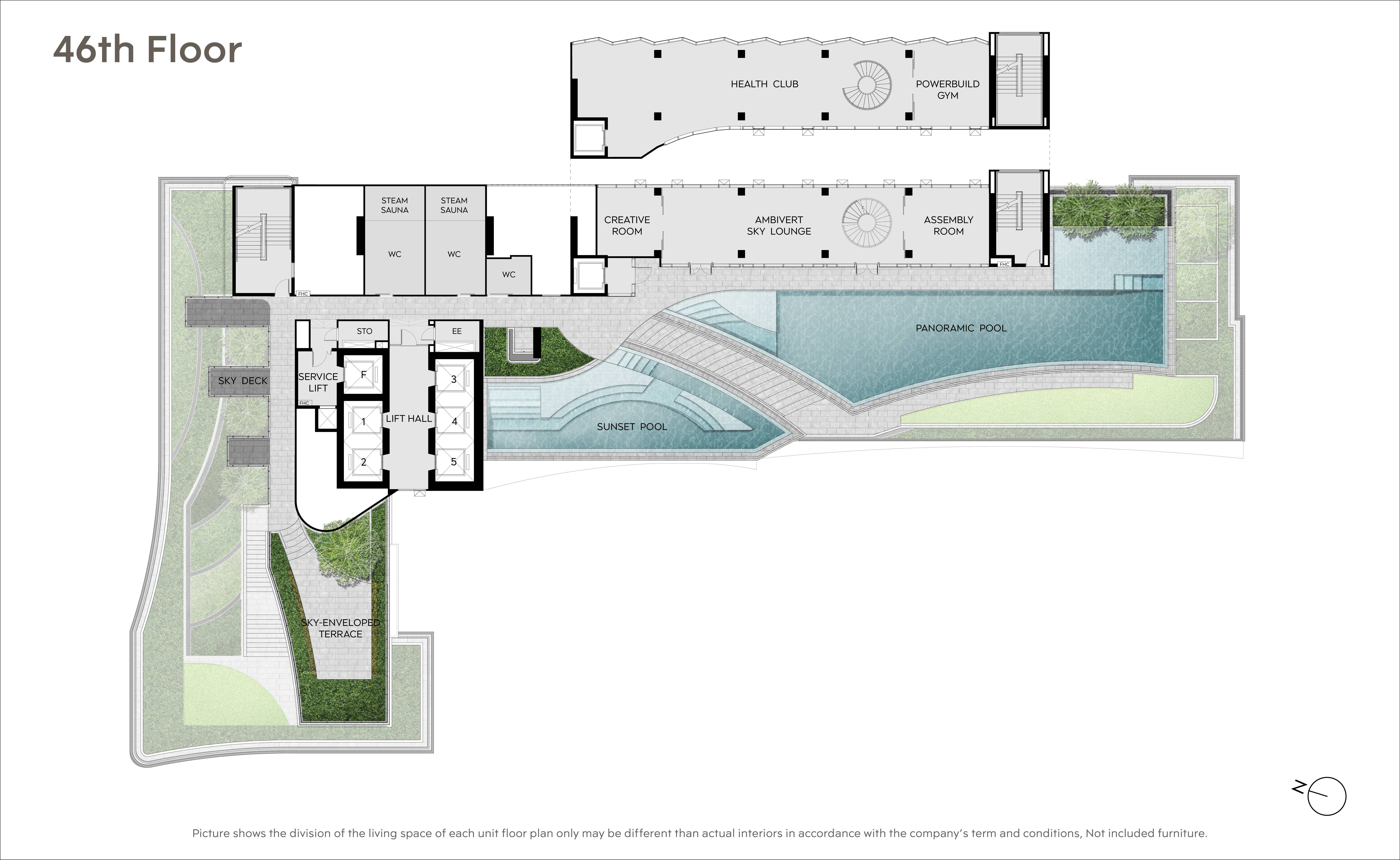 Building Floor Plan of ไลฟ์ สุขุมวิท - พระราม 4 - ชั้น 46