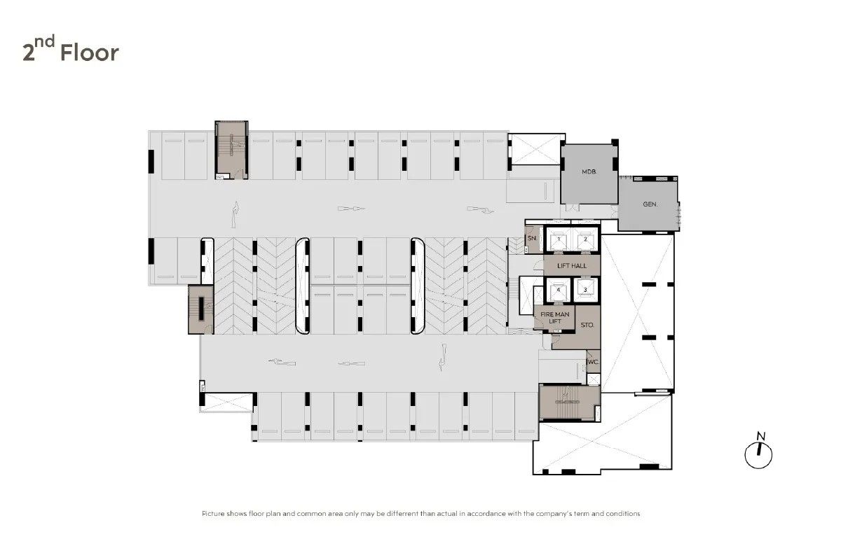 Building Floor Plan of Aspire Sathorn-Taksin Priva - 2nd Floor