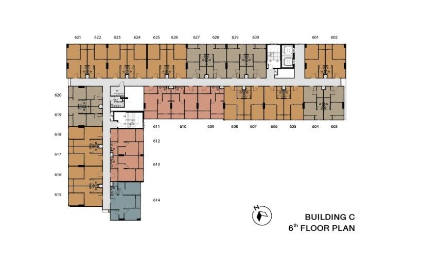 Building Floor Plan of เสนา คิทท์ ศรีนครินทร์ - ศรีด่าน - ชั้น 6