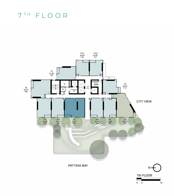 Building Floor Plan of เทตต์ พัทยา - ชั้น 7