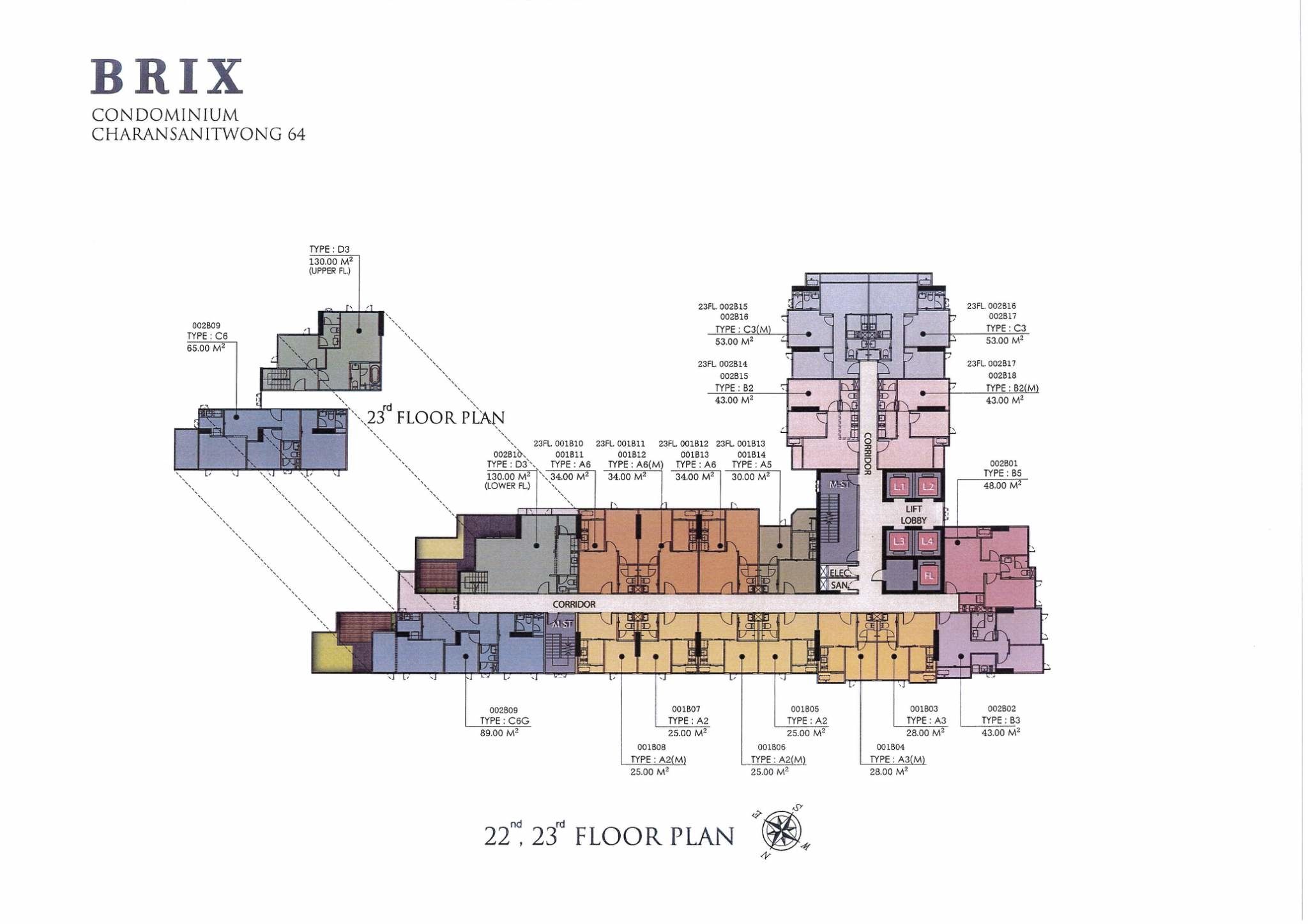 Building Floor Plan of บริกซ์ คอนโดมิเนียม จรัญ 64 - ชั้น 25