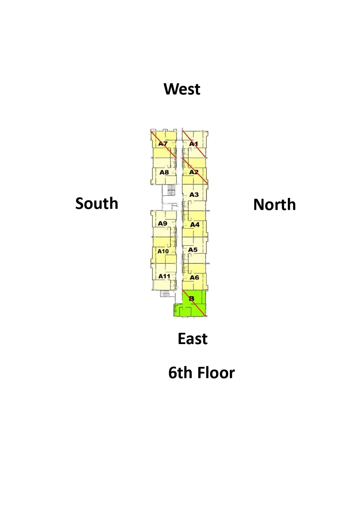 Building Floor Plan of จี เฮ้าส์ คอนโด - ชั้น 6