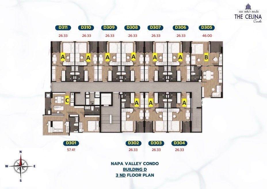 Building Floor Plan of The Celina Condo - 3rd Floor