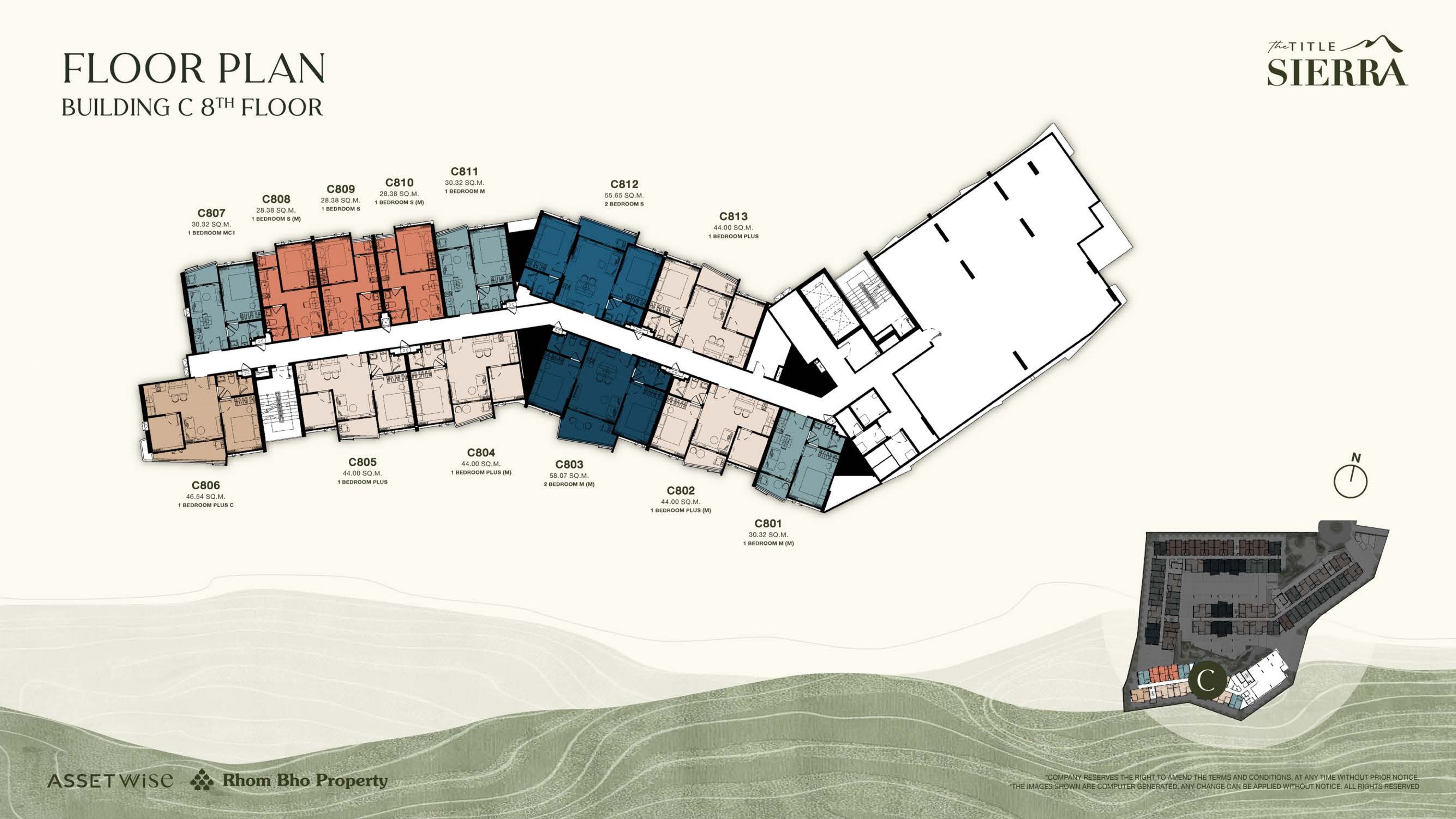 Building Floor Plan of The Title Sierra - ชั้น 8