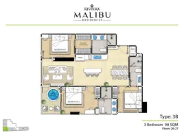 3 Schlafzimmer Wohnung zu verkaufen im The Riviera Malibu, Nong Prue, Pattaya, Chon Buri, Thailand