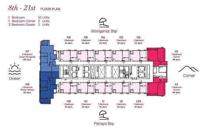 Building Floor Plan of วันซ์วงศ์อมาตย์ - ชั้น 8 - 21