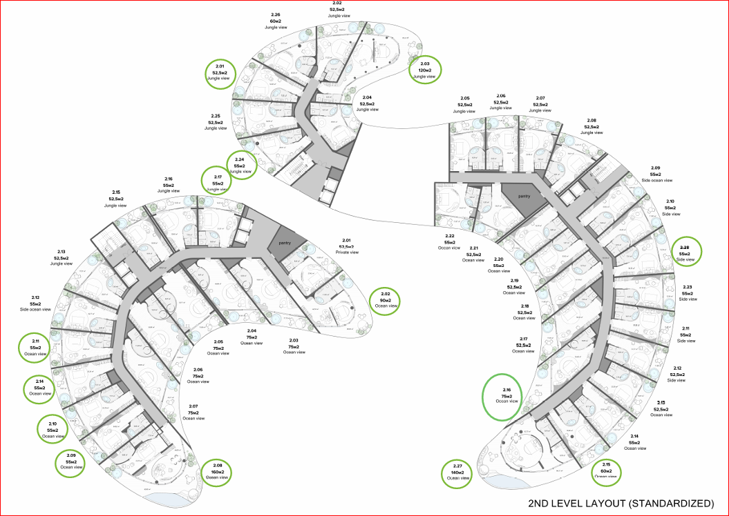Building Floor Plan of Anantara Dragon Bali - 2nd Planta