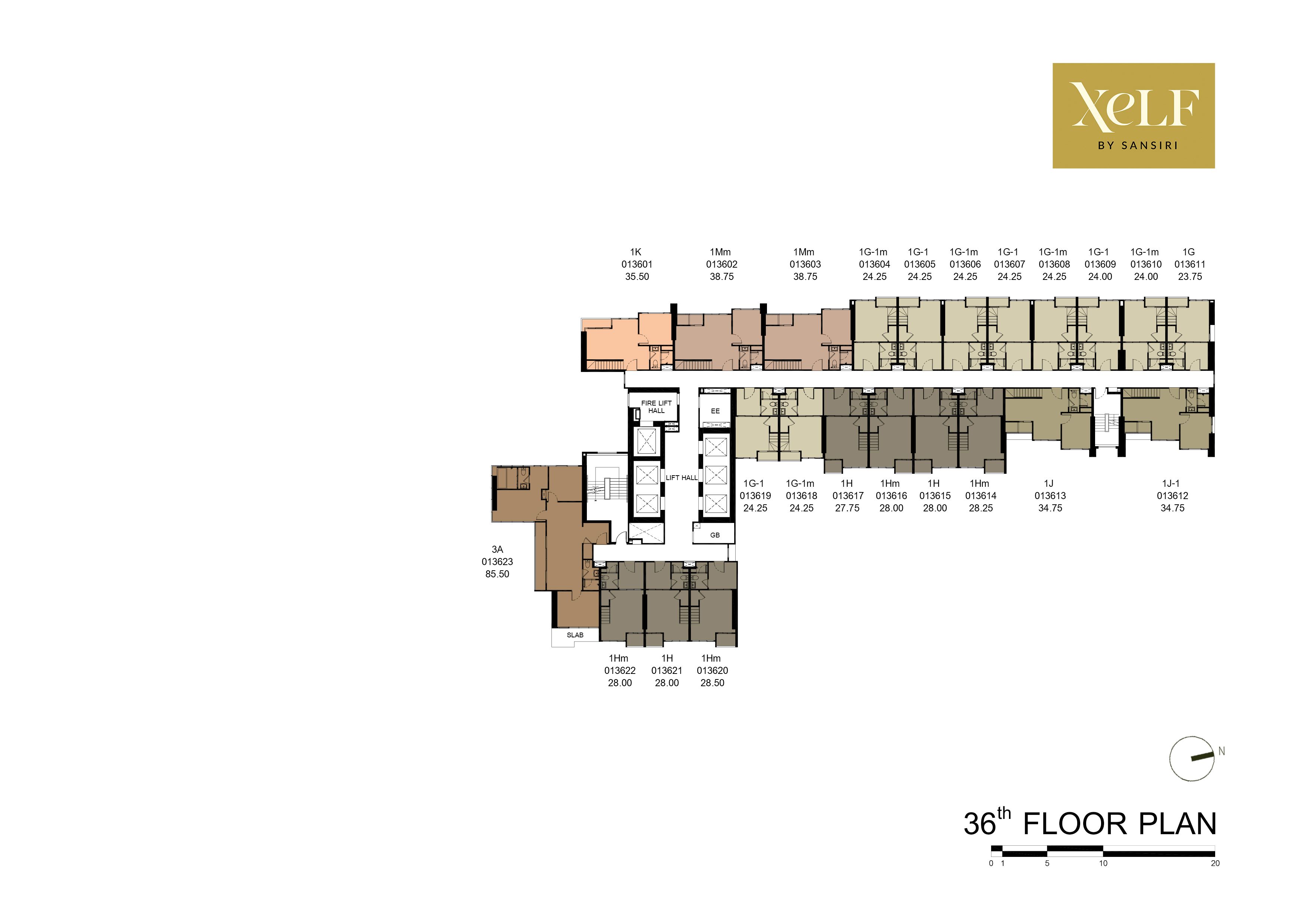 Building Floor Plan of เซลฟ์ บาย แสนสิริ - ชั้น 36