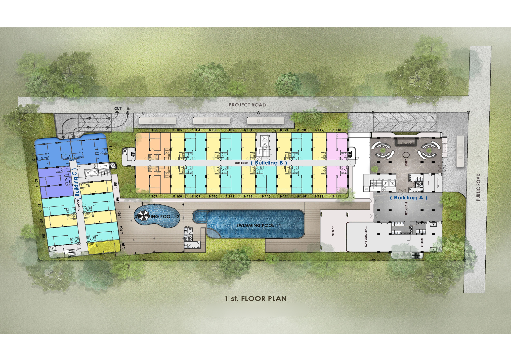 Building Floor Plan of วัลลยา เรสซิเดนซ์ ในหาน - ชั้น 1