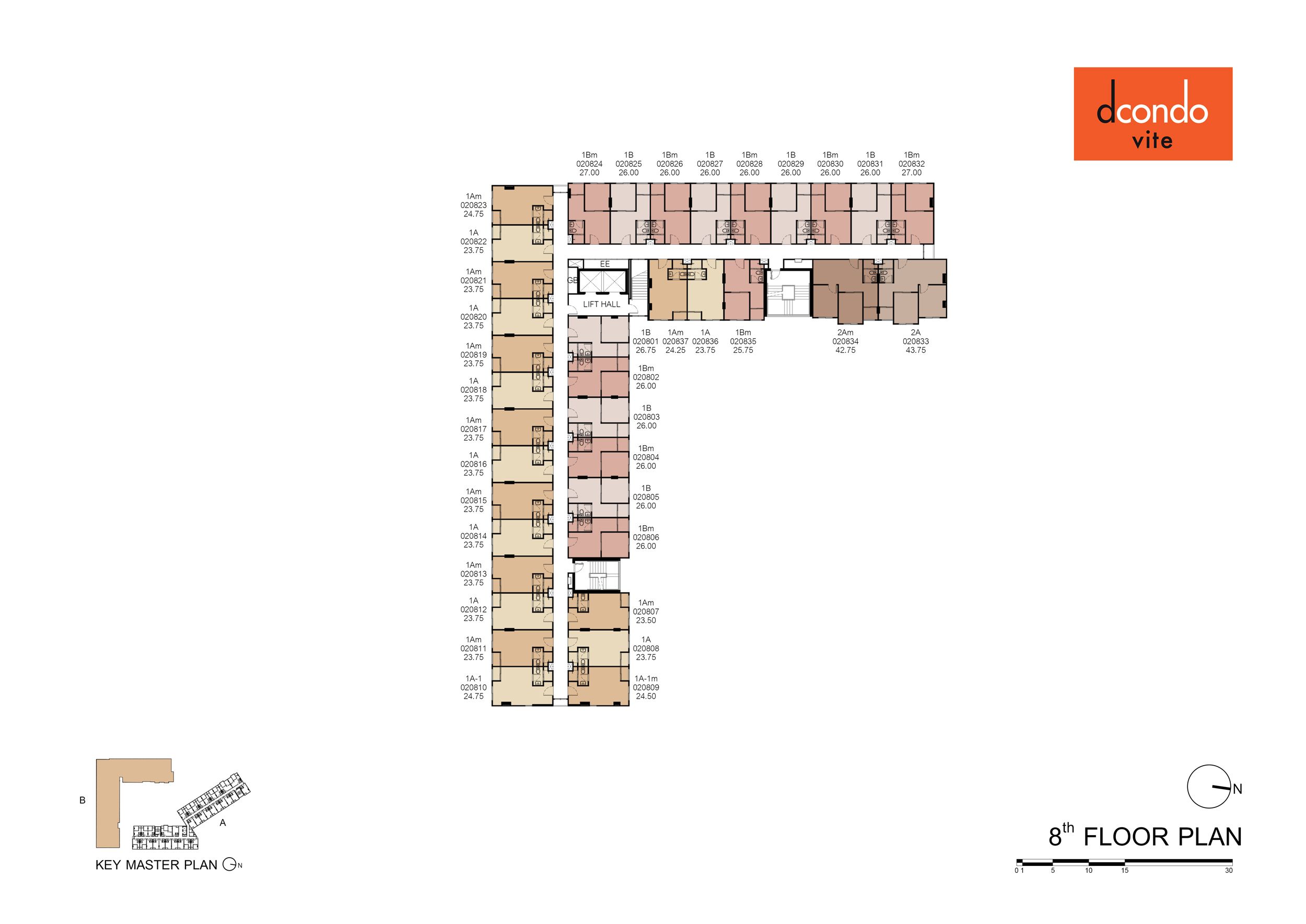 Building Floor Plan of ดีคอนโด วีเต้ - ชั้น 7