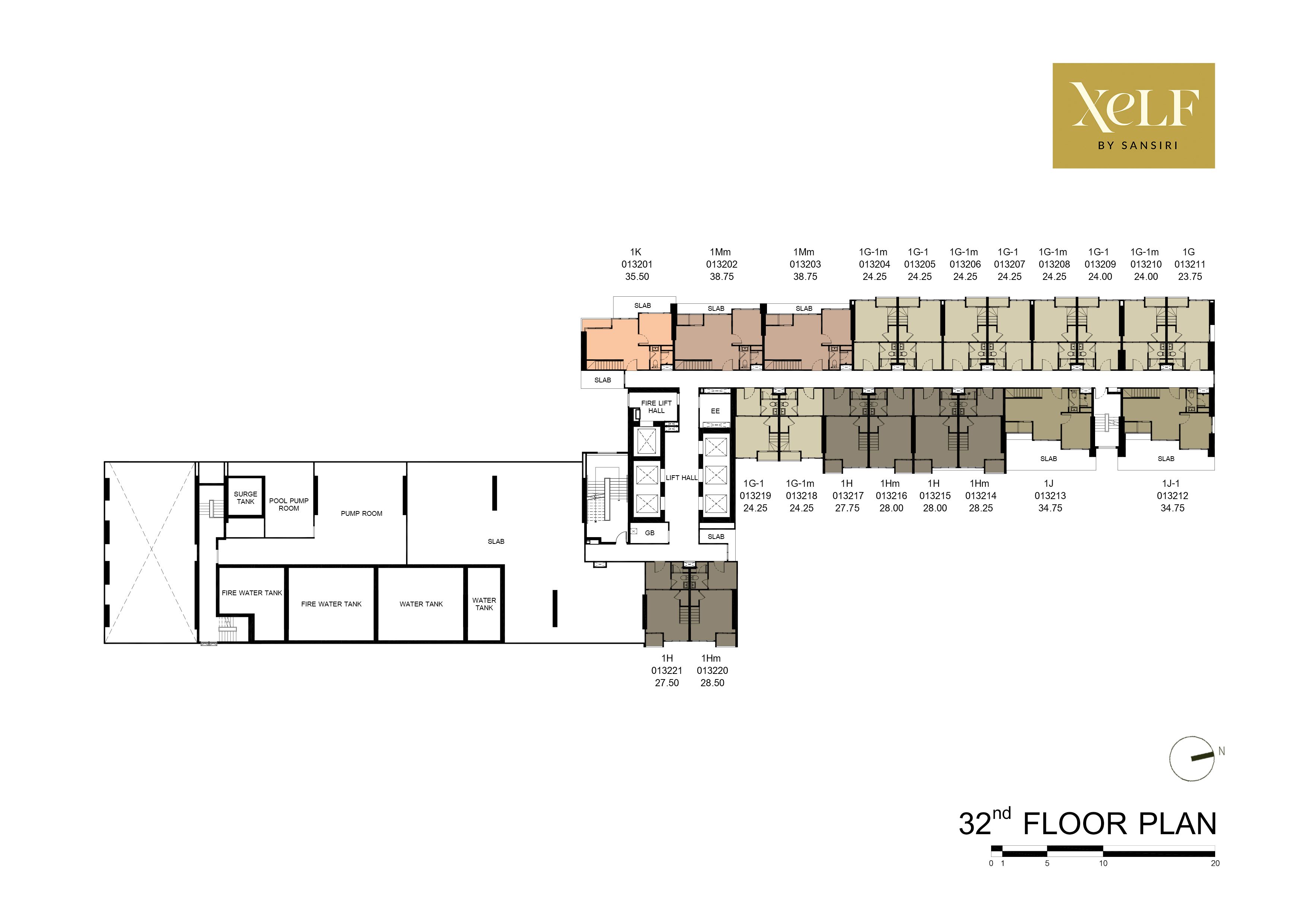 Building Floor Plan of เซลฟ์ บาย แสนสิริ - ชั้น 32