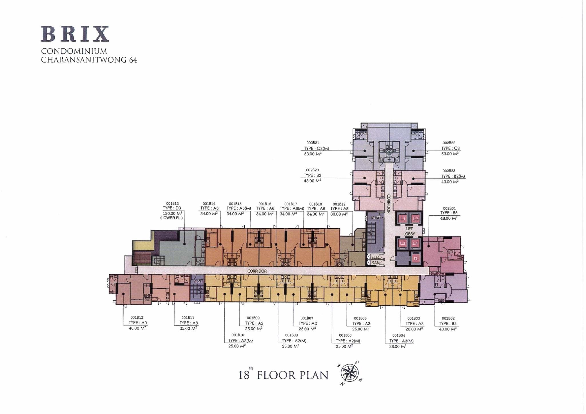 Building Floor Plan of บริกซ์ คอนโดมิเนียม จรัญ 64 - ชั้น 20 - 21