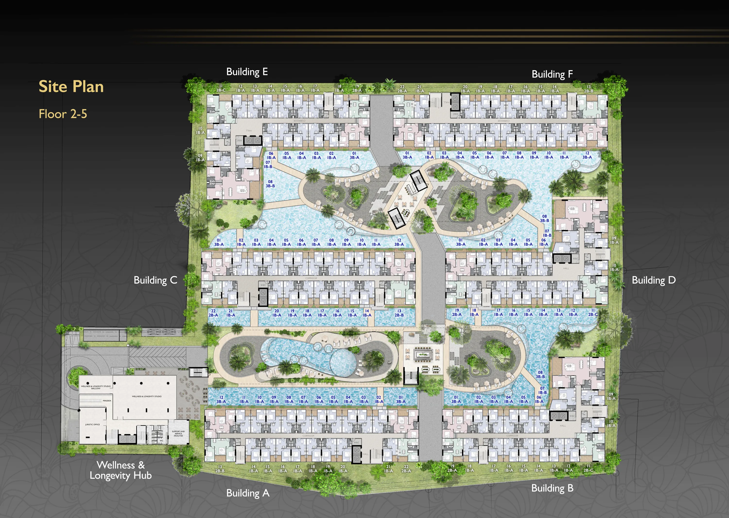 Building Floor Plan of เซนิธ พัทยา 2 - ชั้น 2 - 5