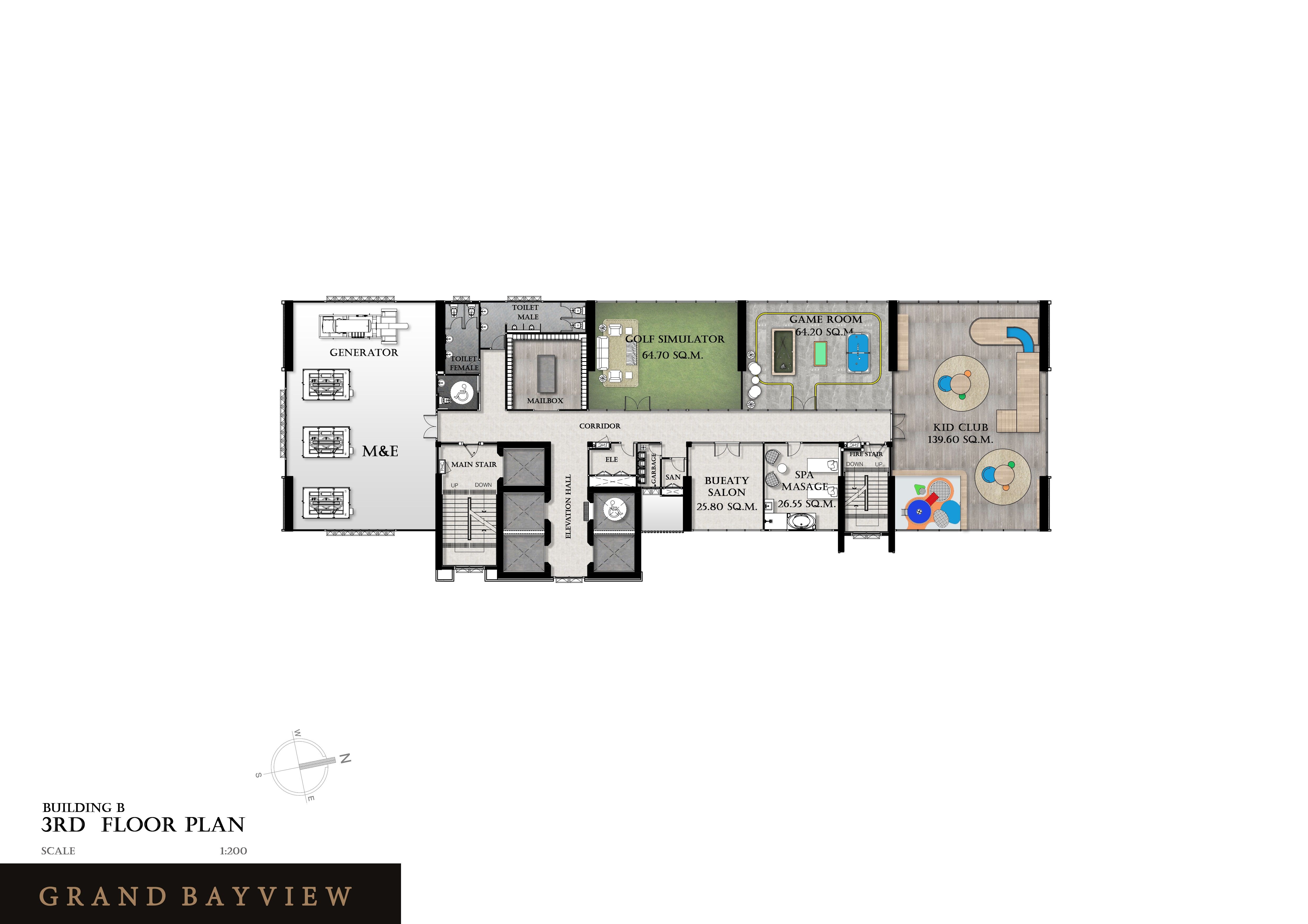 Building Floor Plan of Grand Bay View Condominium – Pattaya - 3rd Floor