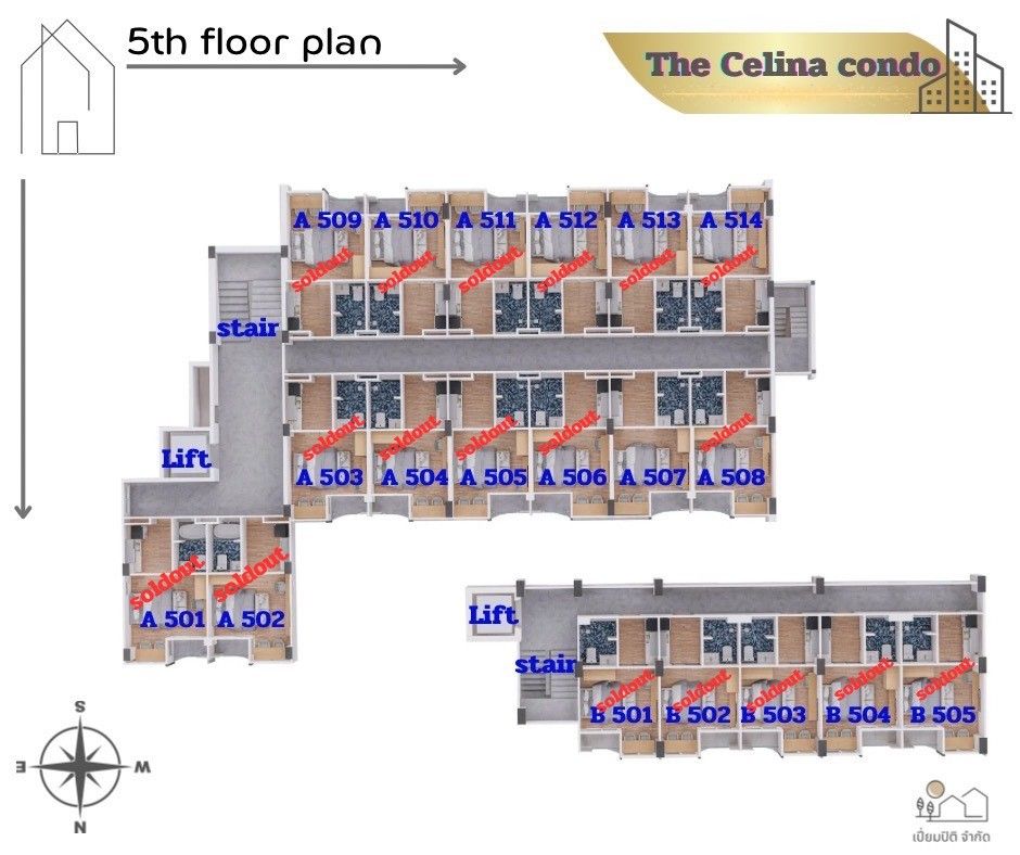 Building Floor Plan of The Celina Condo - 5th Floor