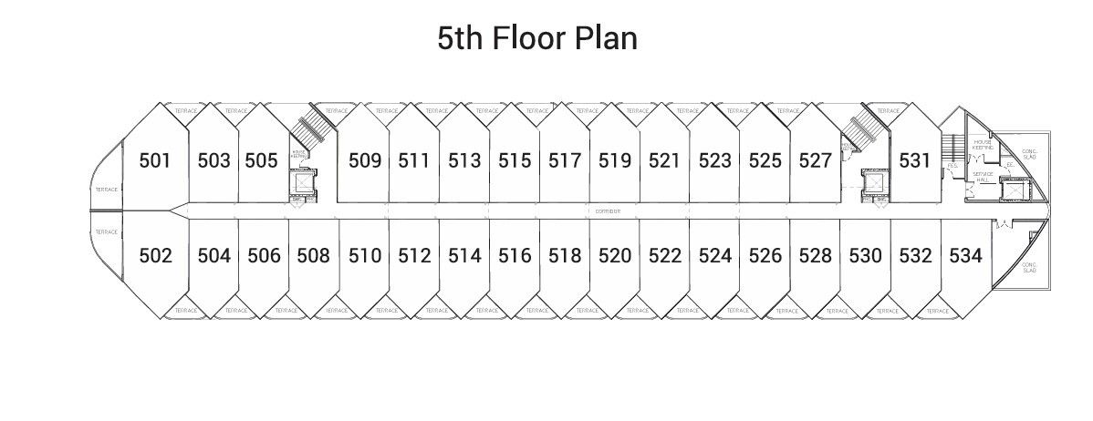 Building Floor Plan of ซเล มิโอ บูติค โฮเทล แอนด์ เวลเนส - ชั้น 5