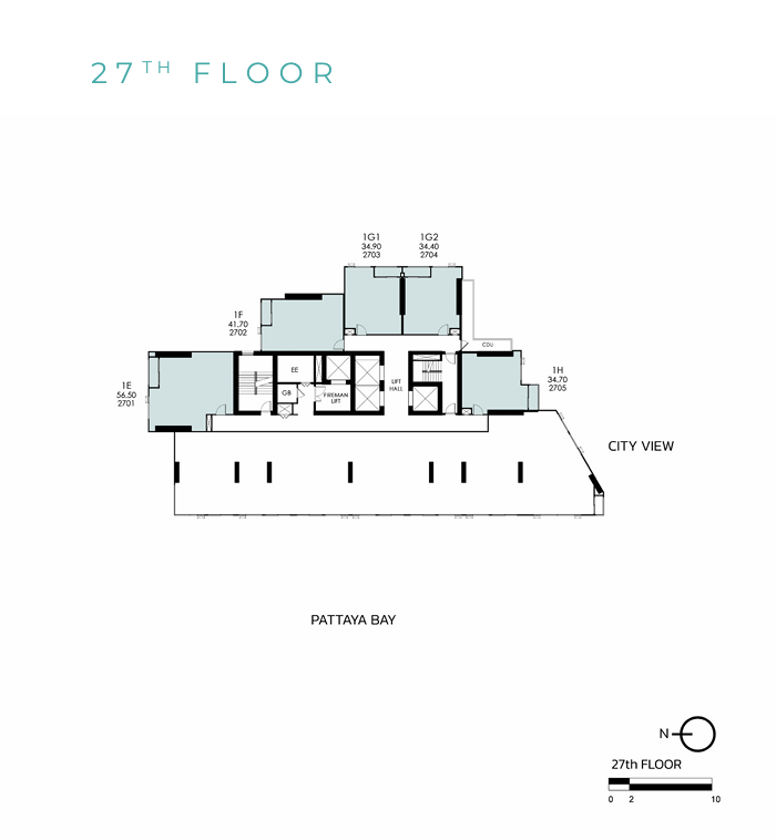 Building Floor Plan of เทตต์ พัทยา - ชั้น 27