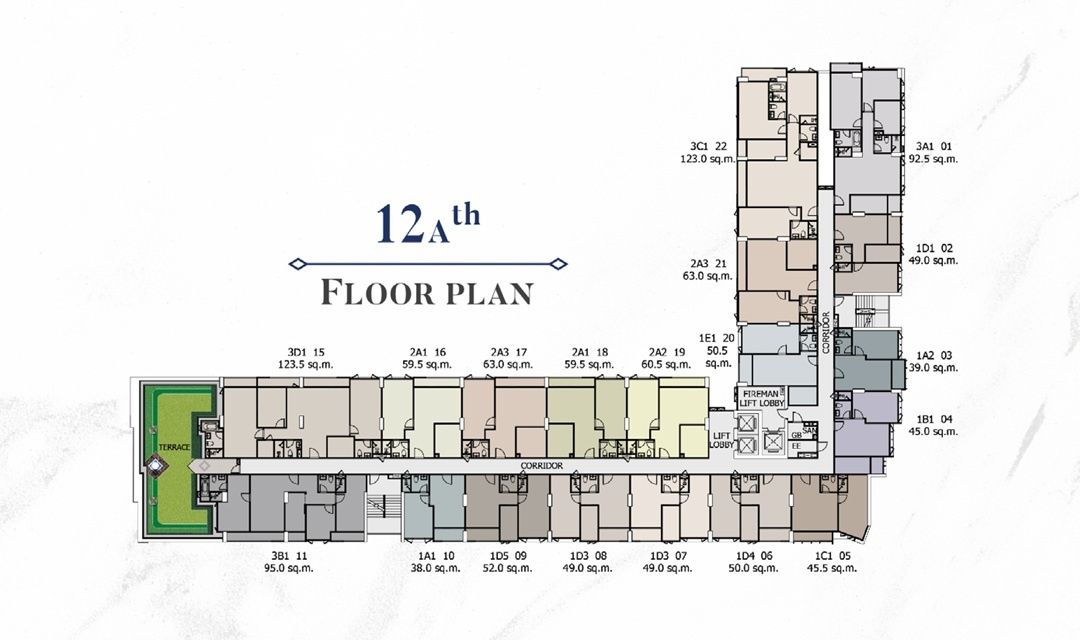 Building Floor Plan of ศุภาลัย พรีเมียร์ สามเสน - ราชวัตร - ชั้น 13