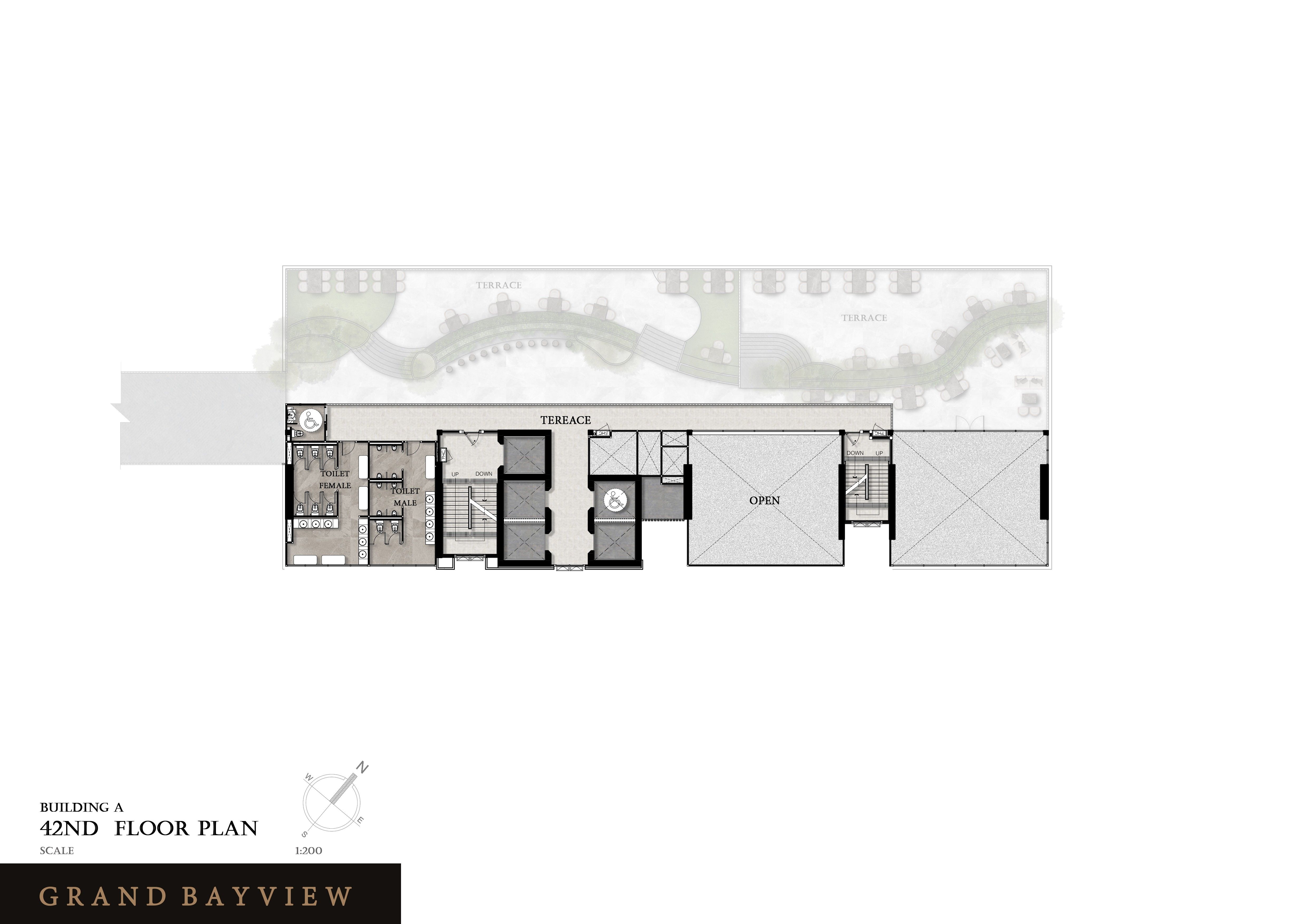 Building Floor Plan of Grand Bay View Condominium – Pattaya - 42nd Floor