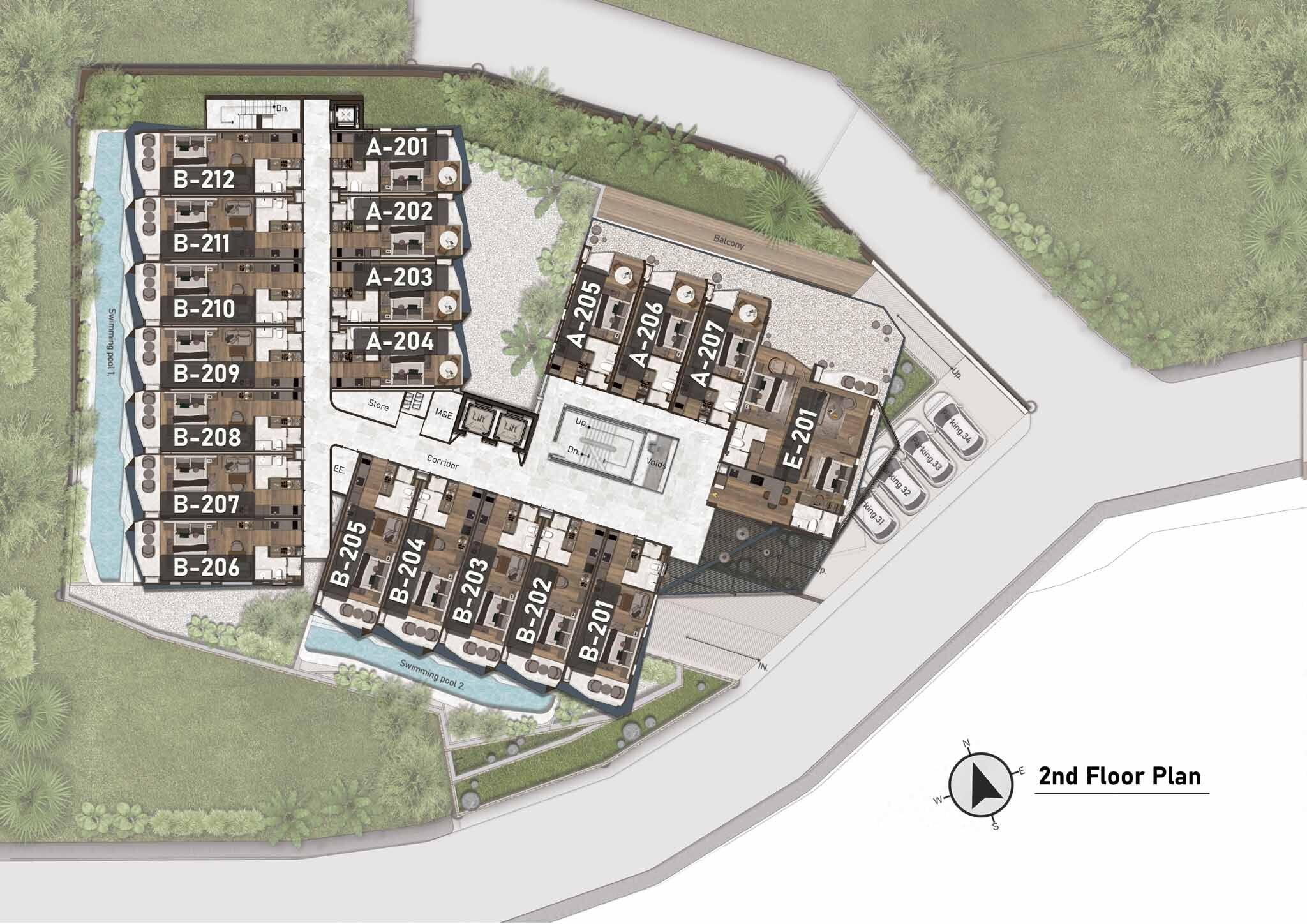 Building Floor Plan of อาชิยานา ไฮท์ส - ชั้น 2
