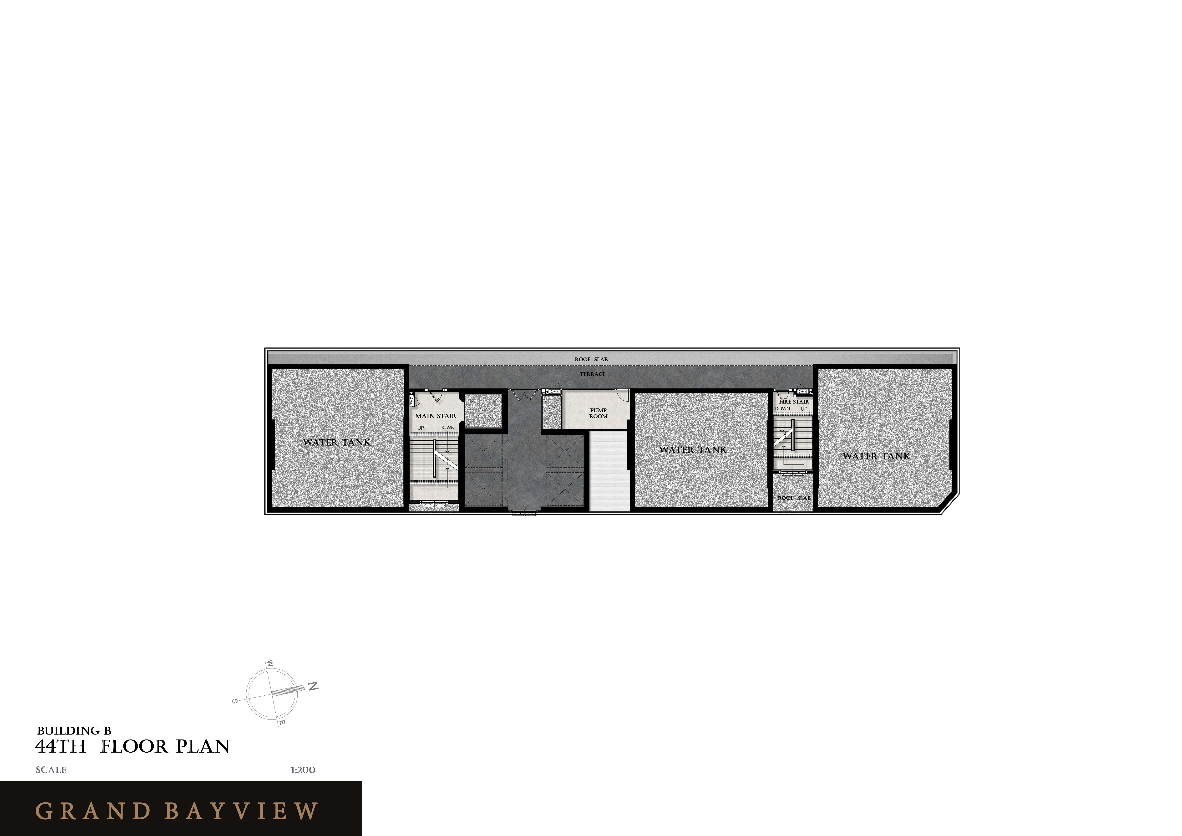 Building Floor Plan of Grand Bay View Condominium – Pattaya - 44th Floor