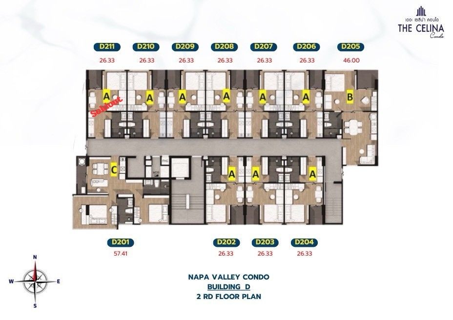 Building Floor Plan of The Celina Condo - 2nd Floor