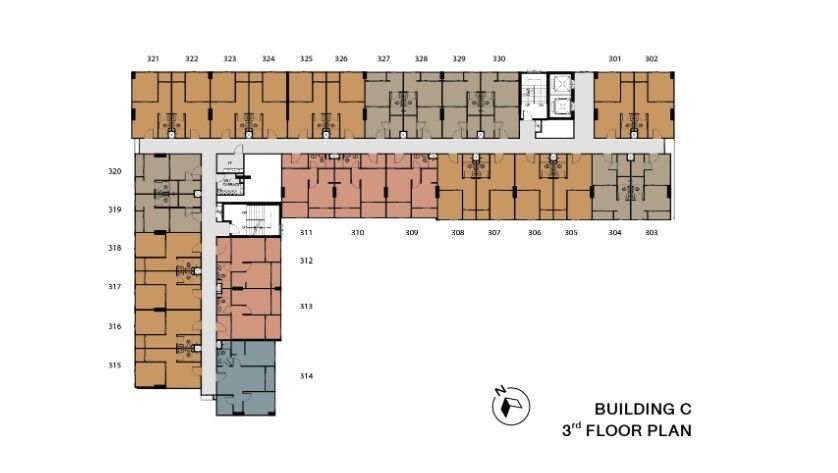 Building Floor Plan of เสนา คิทท์ ศรีนครินทร์ - ศรีด่าน - ชั้น 3