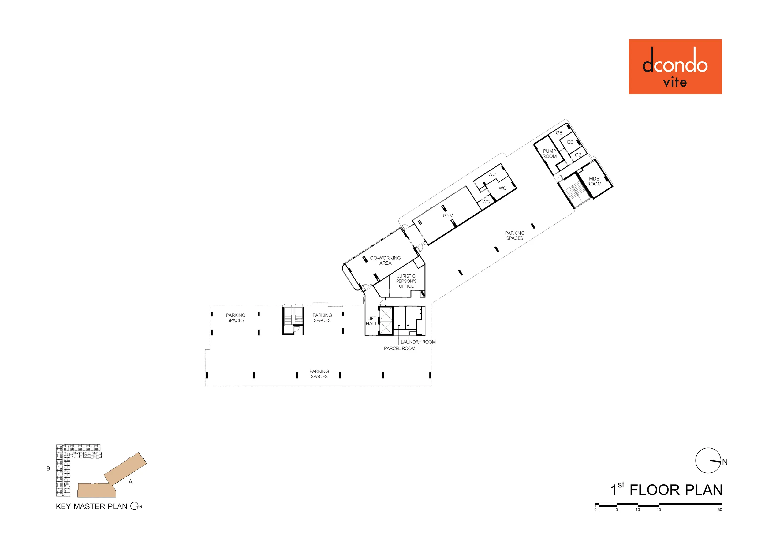Building Floor Plan of ดีคอนโด วีเต้ - ชั้น 1