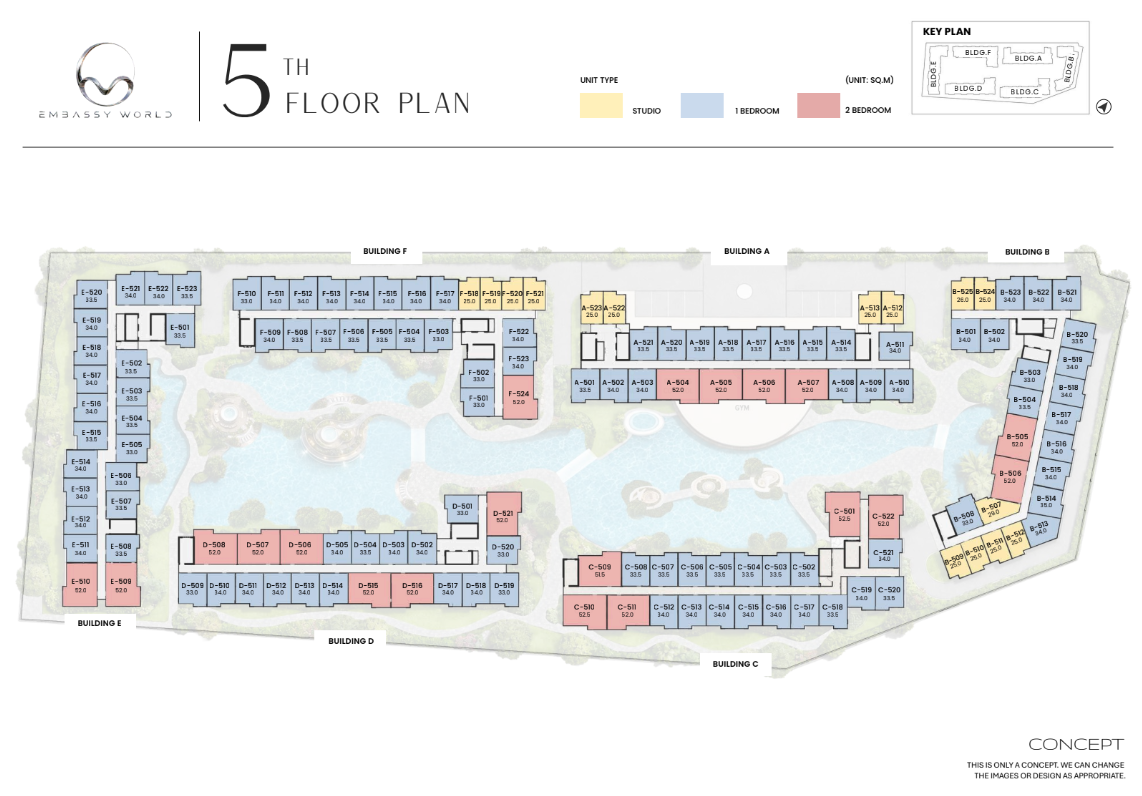 Building Floor Plan of Embassy World - 5th Floor