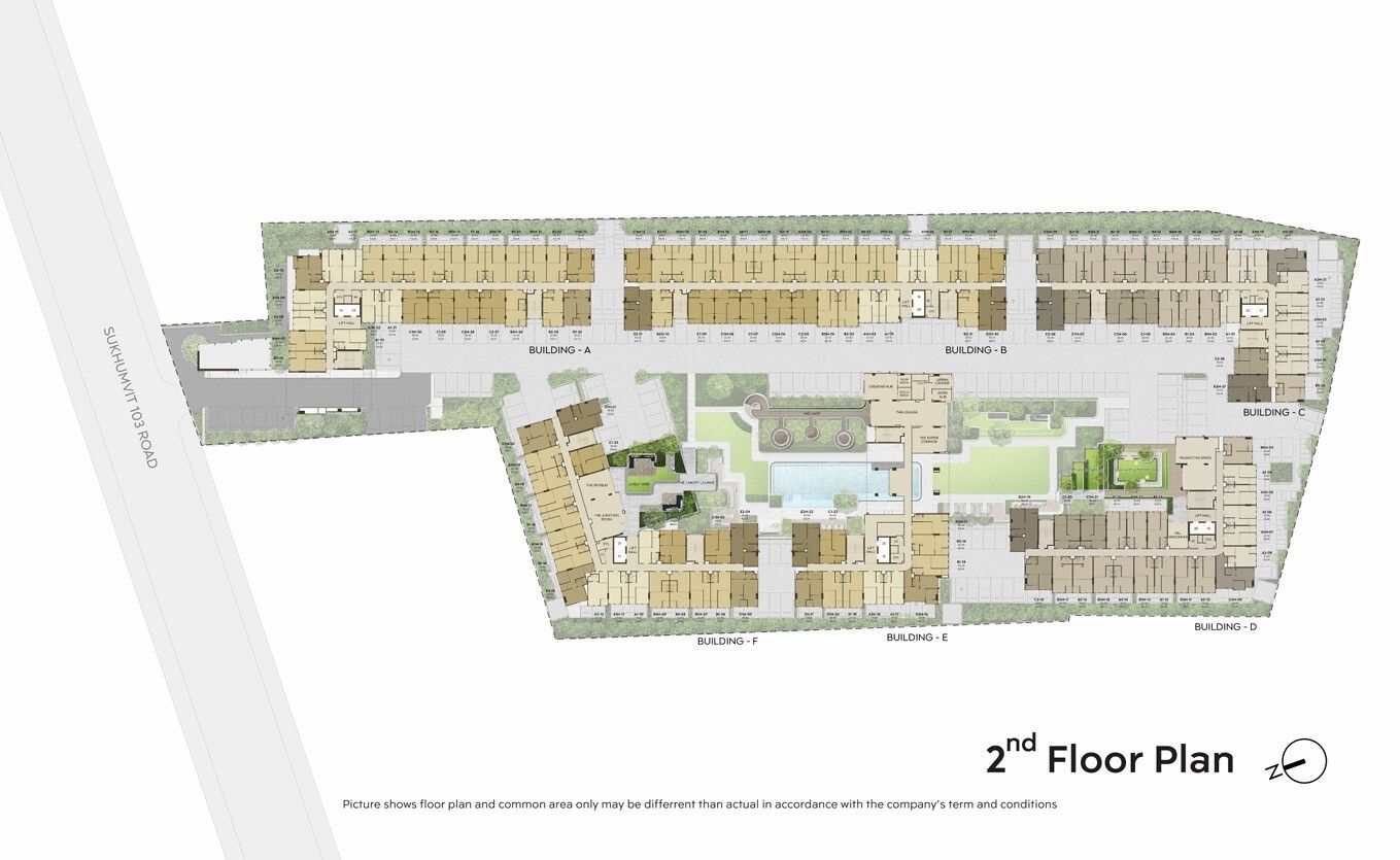 Building Floor Plan of แอสปาย สุขุมวิท 103 - ชั้น 2
