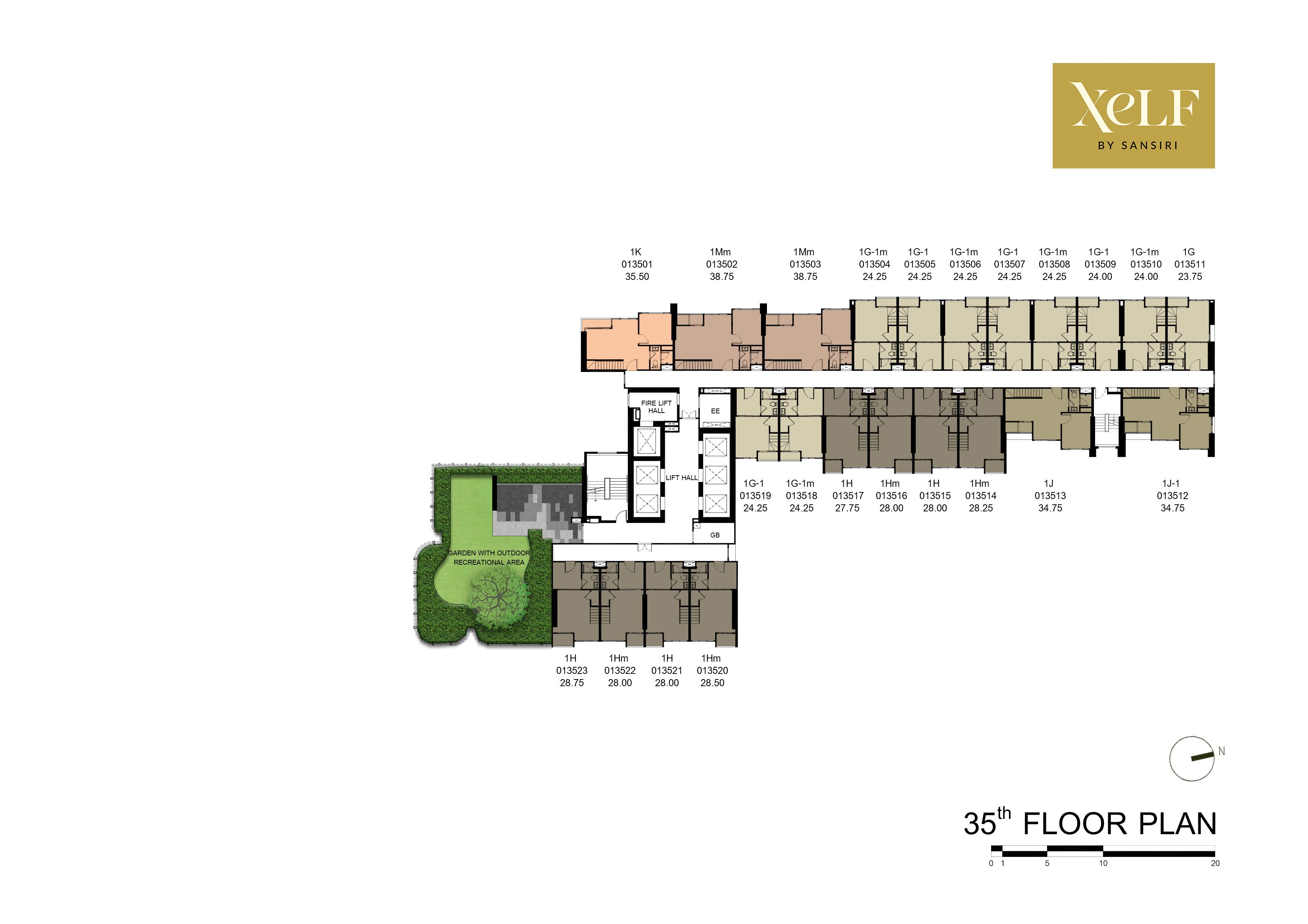 Building Floor Plan of เซลฟ์ บาย แสนสิริ - ชั้น 35