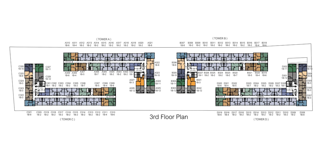 Building Floor Plan of ซีรอคโค บางนา 36 - ชั้น 3 - 8