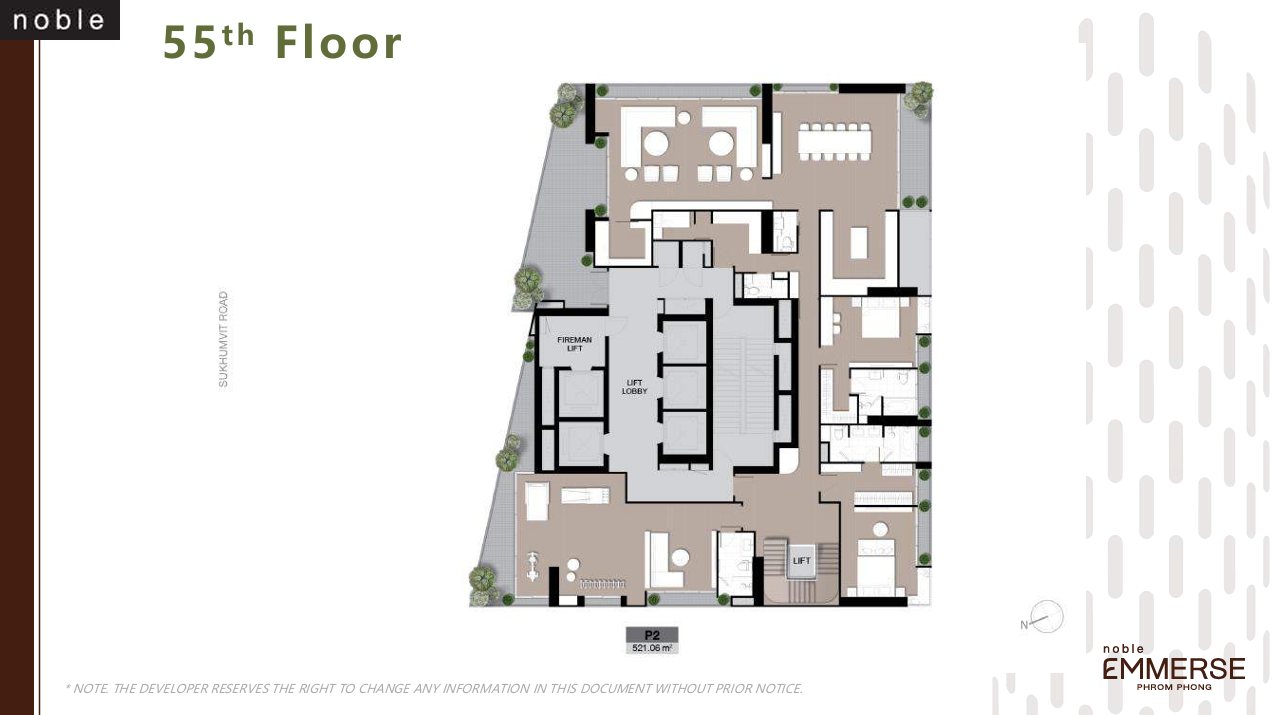 Building Floor Plan of โนเบิล เอ็มเมอร์ส พร้อมพงษ์ - ชั้น 55