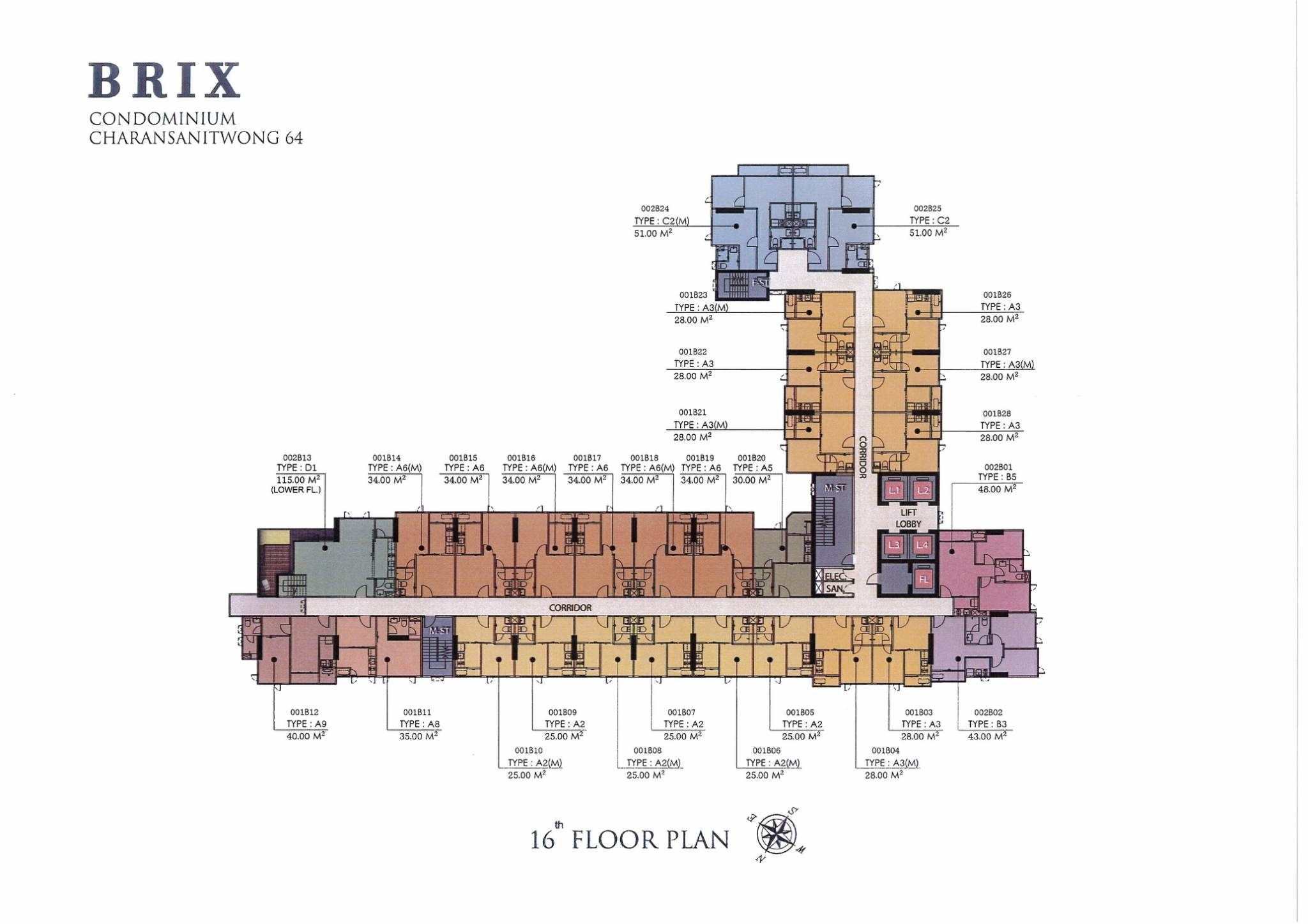 Building Floor Plan of บริกซ์ คอนโดมิเนียม จรัญ 64 - ชั้น 18