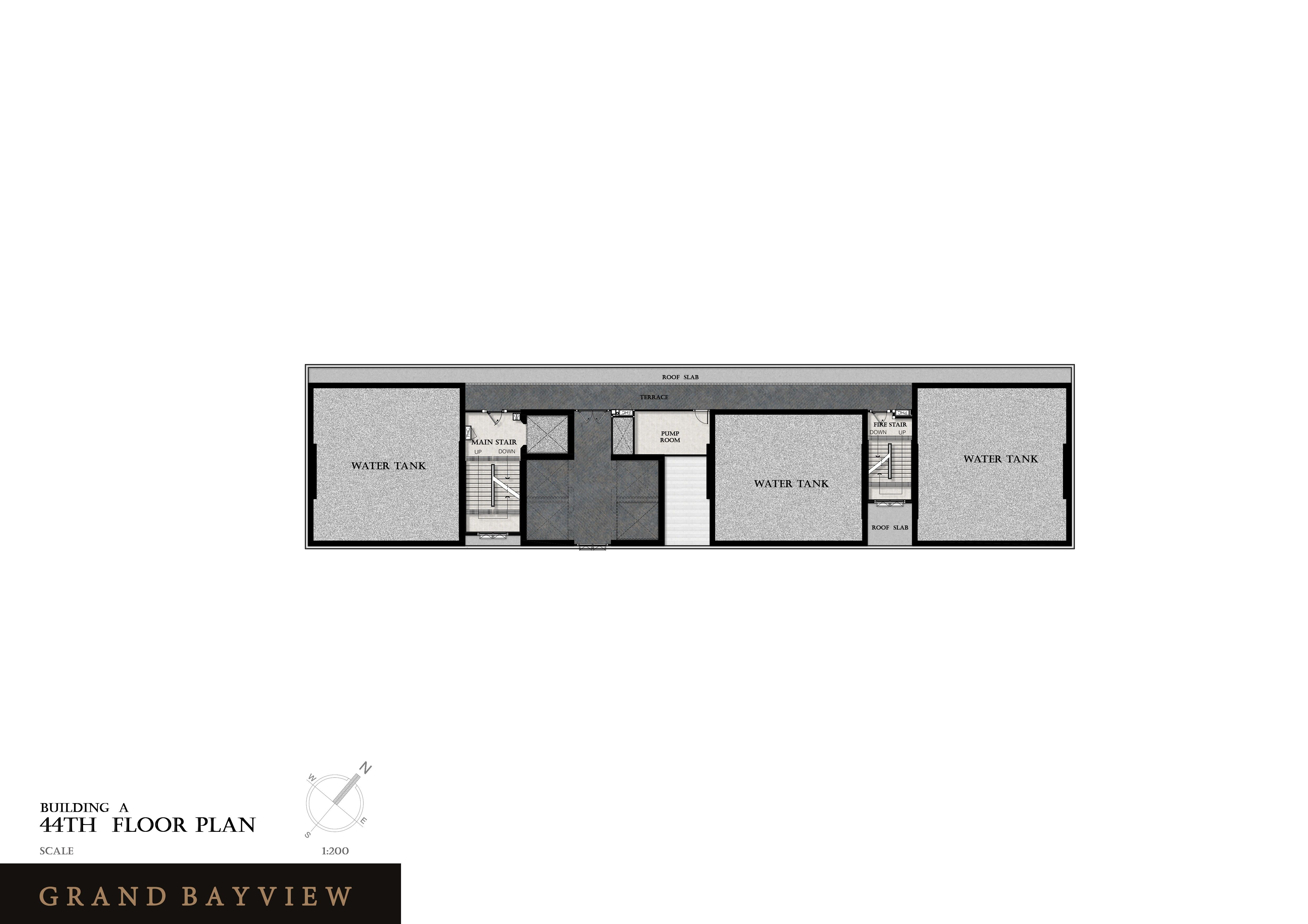 Building Floor Plan of Grand Bay View Condominium – Pattaya - 44th Floor