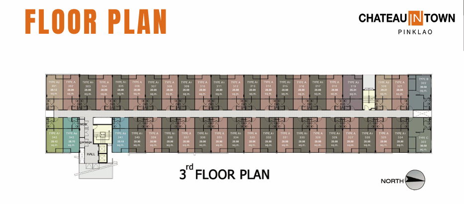 Building Floor Plan of ชาโตลว์ อินทาวน์ ปิ่นเกล้า - ชั้น 3