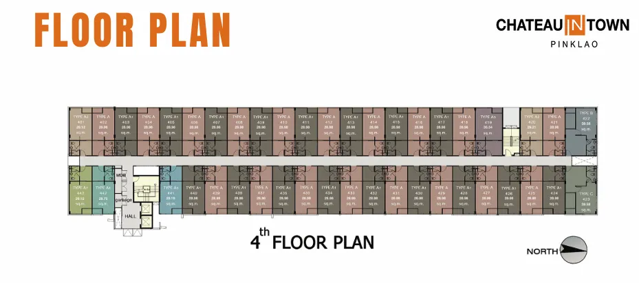Building Floor Plan of ชาโตลว์ อินทาวน์ ปิ่นเกล้า - ชั้น 4