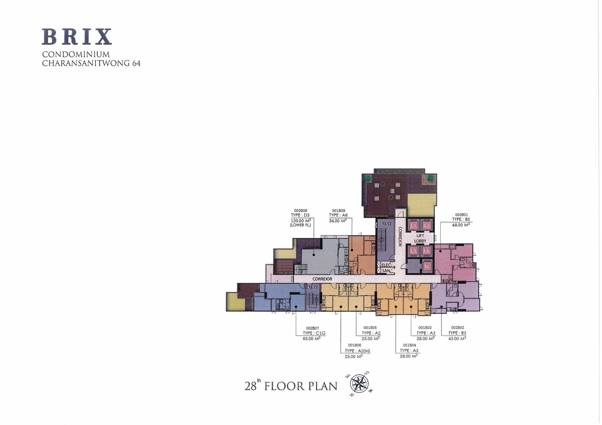 Building Floor Plan of บริกซ์ คอนโดมิเนียม จรัญ 64 - ชั้น 16