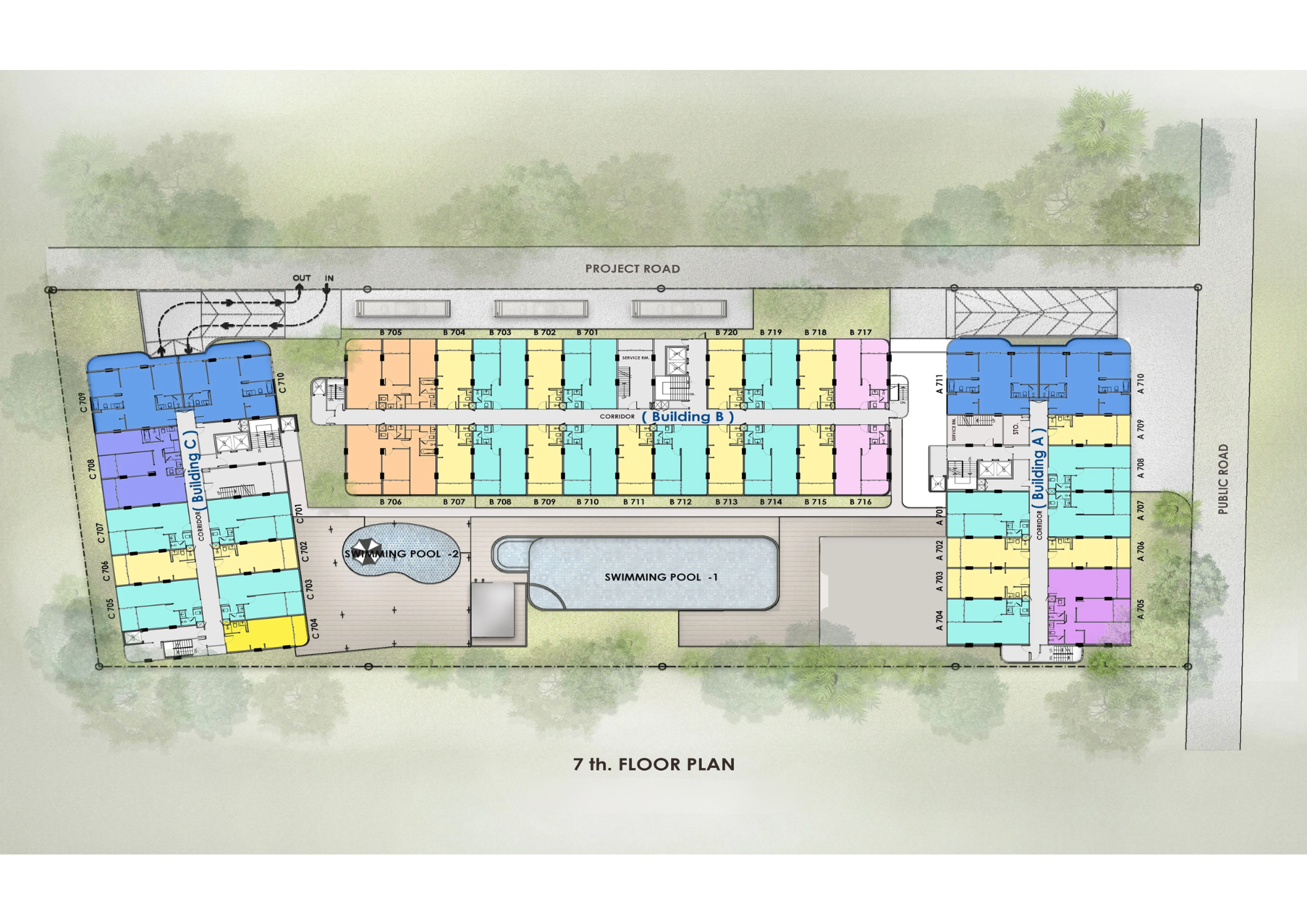 Building Floor Plan of วัลลยา เรสซิเดนซ์ ในหาน - ชั้น 7