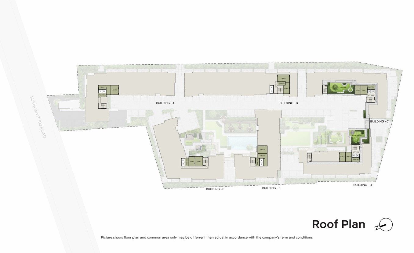 Building Floor Plan of แอสปาย สุขุมวิท 103 - ชั้น ชั้นดาดฟ้า