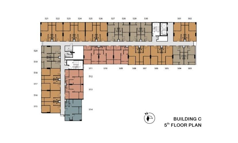 Building Floor Plan of เสนา คิทท์ ศรีนครินทร์ - ศรีด่าน - ชั้น 5